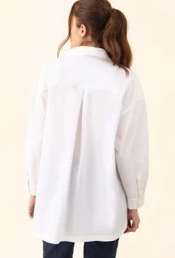 Chemise oversize Norse en popeline blanche | INDIES