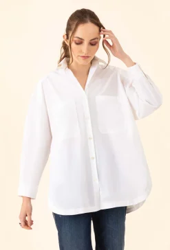 Chemise oversize Norse en popeline blanche | INDIES