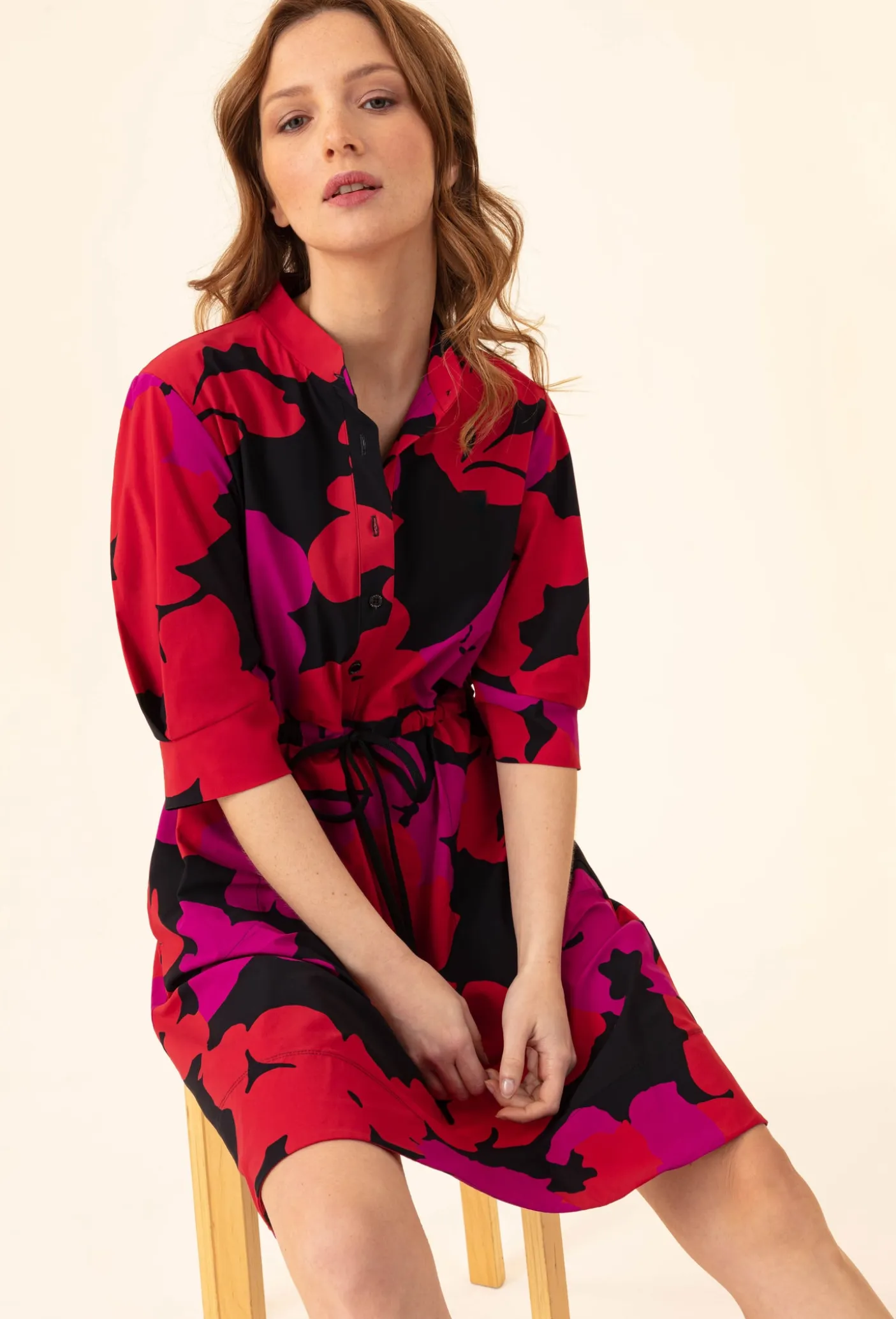 Robe Sepia en jersey technique imprimé fleuri | INDIES